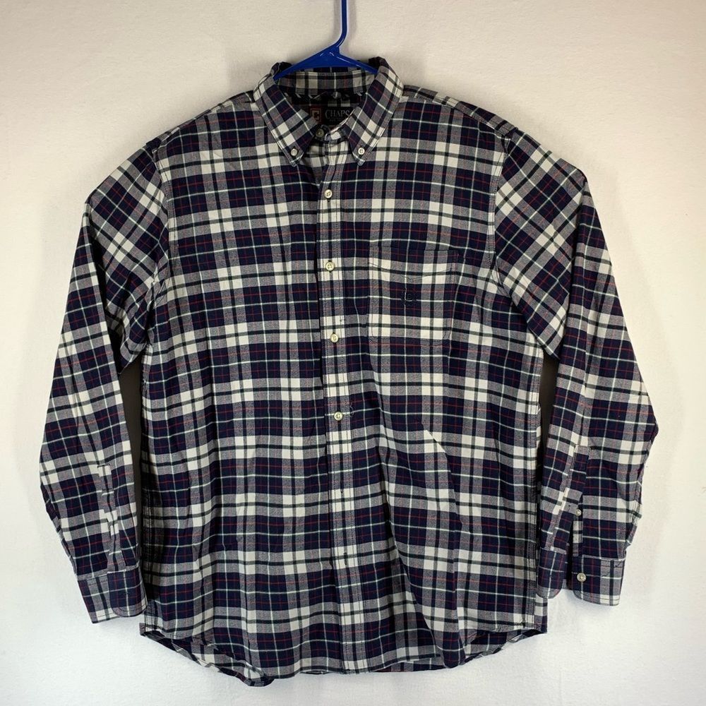 CHAPS MEN'S PLAID BUTTON UP LONG SLEEVE SHIRT SIZE L